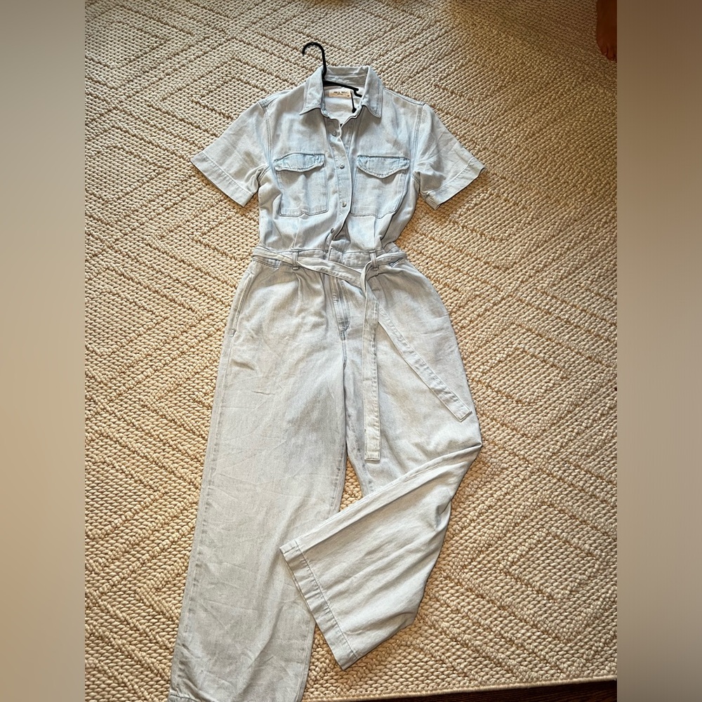 rag & bone light toned linen jump suite